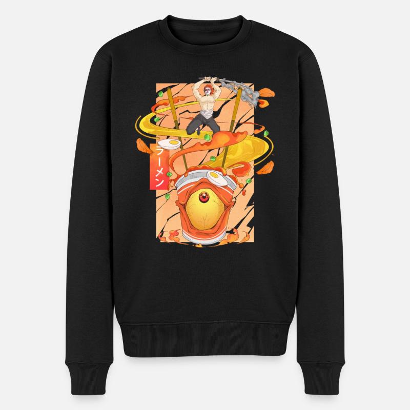 Animes Manga ramen anime essen japanisch nudeln - Männer Premium Bio Pullover - Schwarz