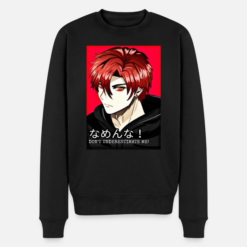 Red Anime Manga Design China Japan - Männer Premium Bio Pullover - Schwarz