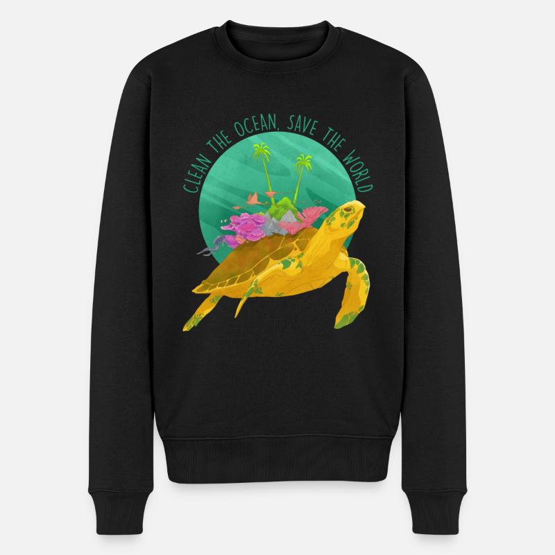 Animal meer tierschützer ocean fisch - Männer Premium Bio Pullover - Schwarz