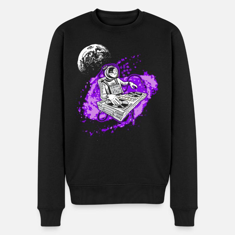 Techno Astronaute Musique Raver - Pull Premium bio Homme - noir
