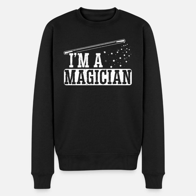 Ich Bin Ein Magier Zaubertricks Zauberei - Männer Premium Bio Pullover - Schwarz