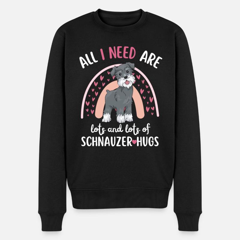 Süßer Schnauzer Hund Liebhaber Kawaii - Männer Premium Bio Pullover - Schwarz