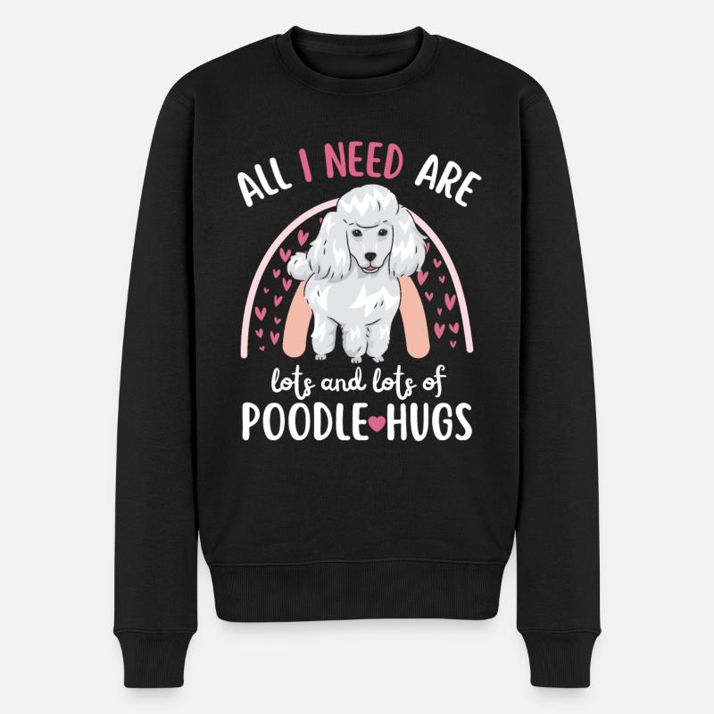 Doux caniche amoureux Kawaii - Pull Premium bio Homme - noir
