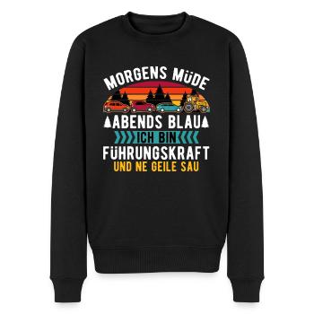 Treckerfahrer Traktor Landwirt Humor Geschenkidee - Männer Premium Bio Pullover - Schwarz - Vorne - Nico (187cm)