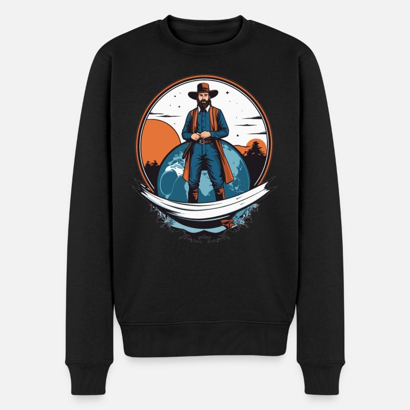 Amisch Mann - Männer Premium Bio Pullover - Schwarz