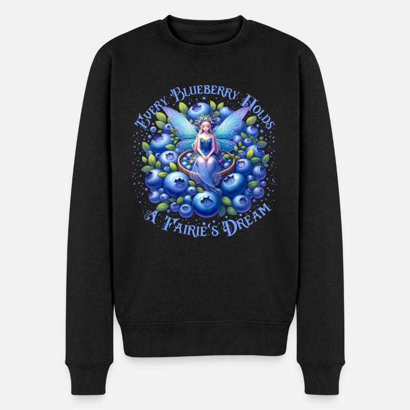 Magische Fee Frucht Heidelbeere Traum Bezaubernd - Männer Premium Bio Pullover - Schwarz