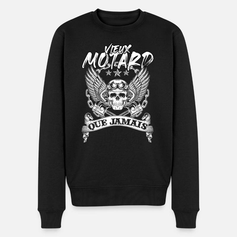 vieux motard que jamais - Pull Premium bio Homme - noir