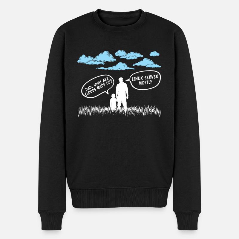Cloud aus Linux Server meist Geschenkidee - Männer Premium Bio Pullover - Schwarz