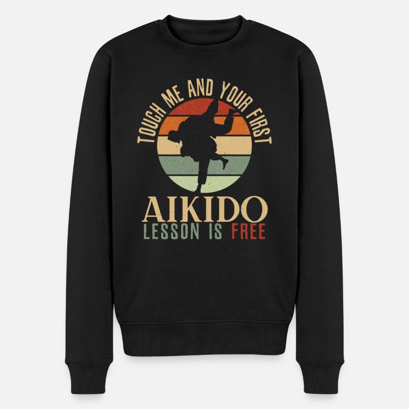 Aikido - Männer Premium Bio Pullover - Schwarz