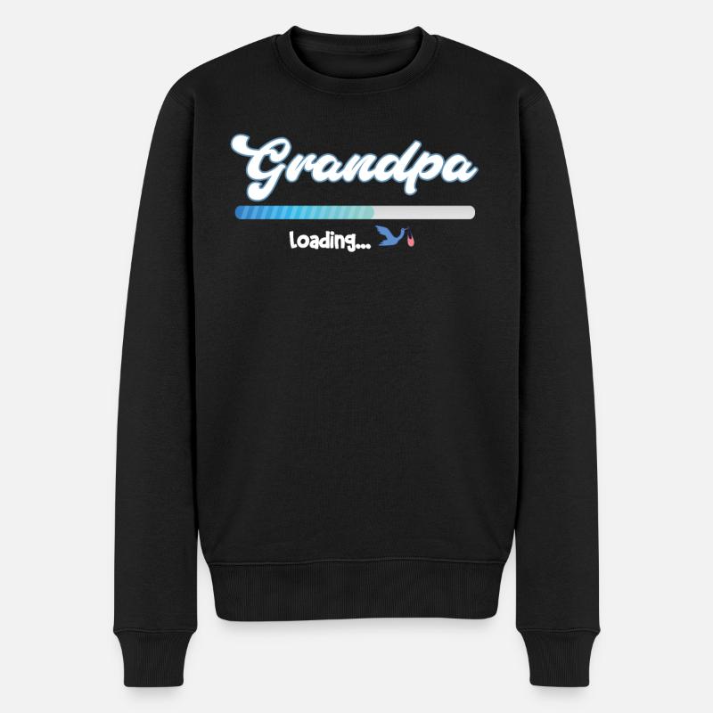 Grandpa loading - werdender Großvater - weiß - Männer Premium Bio Pullover - Schwarz