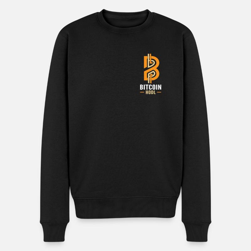 Bitcoin HODL mit Bitcoin Logo - HODL Bitcoin Geschenk - Männer Premium Bio Pullover - Schwarz