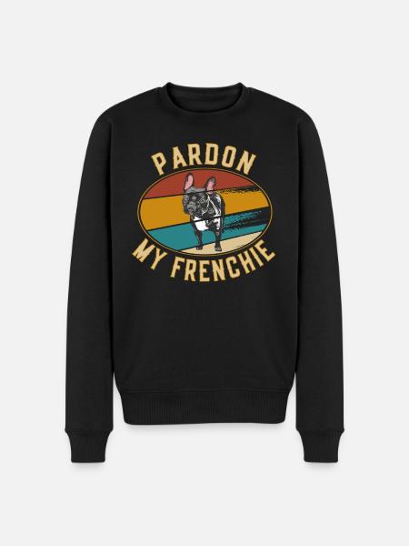 Pardon my Frenchie Spruch - Französische Bulldogge - Männer Premium Bio Pullover - Schwarz