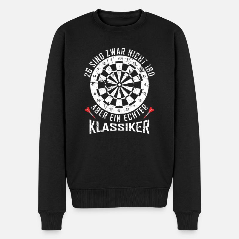 Dart 26 Sind Zwar Keine 180 Aber Ein Klassiker Für - Männer Premium Bio Pullover - Schwarz