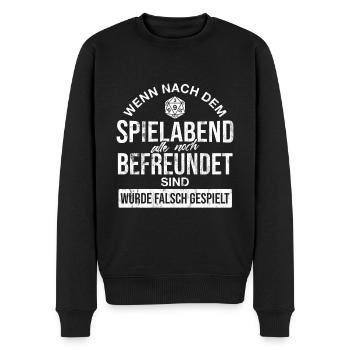 Brettspiele Brettspiel Spieleabend - Männer Premium Bio Pullover - Schwarz - Vorne - Nico (187cm)