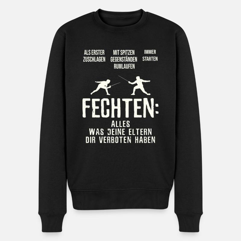 Fechten Fechten - Männer Premium Bio Pullover - Schwarz
