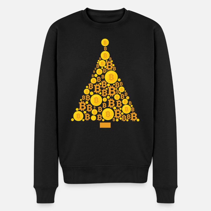 Bitcoin Kryptowährung Blockchain Weihnachten - Männer Premium Bio Pullover - Schwarz