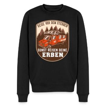 Vintage Reise vor dem Sterben - Camping Wohnmobil - Männer Premium Bio Pullover - Schwarz - Vorne - Nico (187cm)