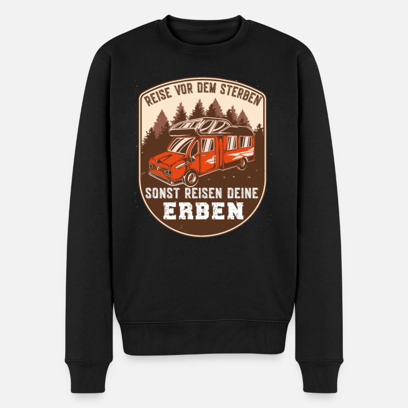 Vintage Reise vor dem Sterben - Camping Wohnmobil - Männer Premium Bio Pullover - Schwarz