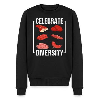 Célébrez la diversité - Meat Diversity Grilling - Pull Premium bio Homme - noir - Devant - Nico (187cm)