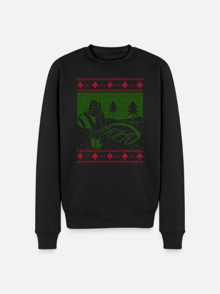 Ho Ho Santa Pissing Ugly Christmas Outfit - Men's Premium Organic Jumper - black