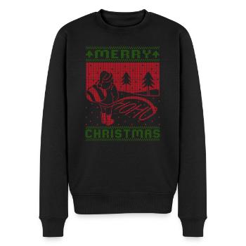 Ugly Christmas Santa Pissing Ho Ho Ho - Men's Premium Organic Jumper - black - Front - Nico (187cm)