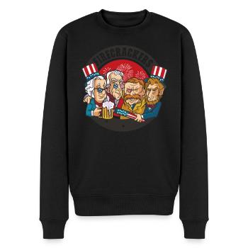 Lil President Firecrackers - Joyeux 4 juillet - Pull Premium bio Homme - noir - Devant - Nico (187cm)