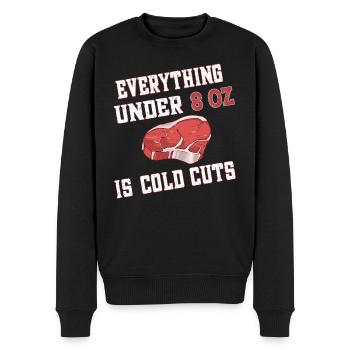 Everything under 8 oz is cold cuts - Steakhouse - Männer Premium Bio Pullover - Schwarz - Vorne - Nico (187cm)