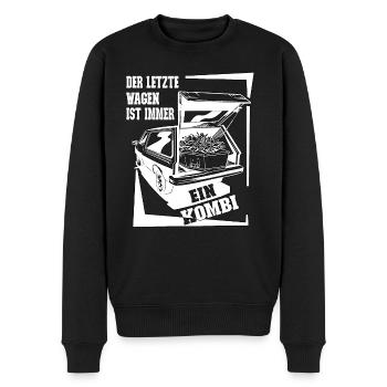 Der letzte Wagen ist immer ein Kombi Leichenwagen - Männer Premium Bio Pullover - Schwarz - Vorne - Nico (187cm)