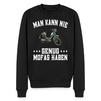 Man kann nie genug Mofas haben - Mofafahrer - Männer Premium Bio Pullover - Schwarz - Vorne - Nico (187cm)
