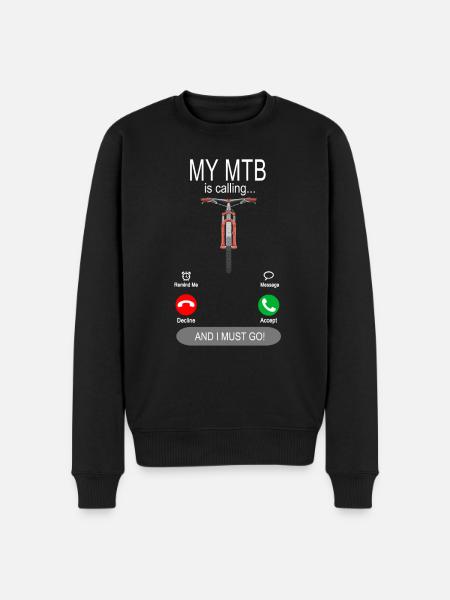 My MTB is calling - Mountainbike Fahrrad Bike - Männer Premium Bio Pullover - Schwarz