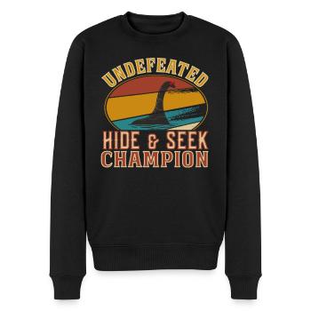 Retro Undefeated Hide and Seek Champion Nessie - Männer Premium Bio Pullover - Schwarz - Vorne - Nico (187cm)