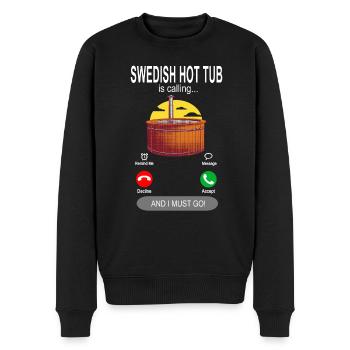 Swedish Hot Tub is calling - Männer Premium Bio Pullover - Schwarz - Vorne - Nico (187cm)