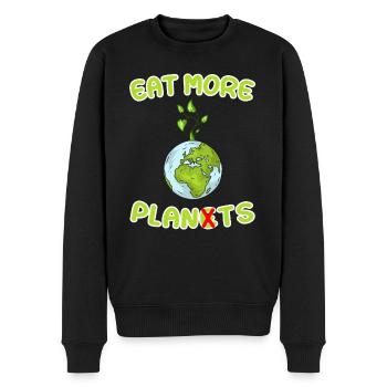 Mangez plus de planètes - Mangez plus de plantes - Pull Premium bio Homme - noir - Devant - Nico (187cm)