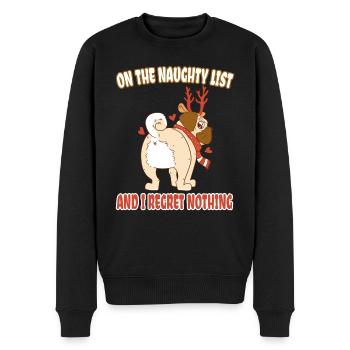 On the Naughty List - Pug Lovers Christmas - Men's Premium Organic Jumper - black - Front - Nico (187cm)