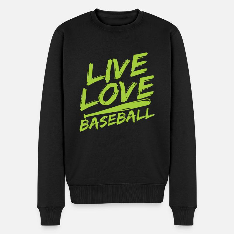 Baseball - Männer Premium Bio Pullover - Schwarz