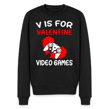 V est pour les jeux vidéo - Surprise Saint-Valentin - Pull Premium bio Homme - noir - Devant - Nico (187cm)