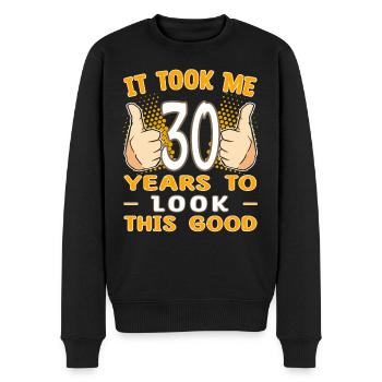 Il m’a fallu 30 ans pour avoir l’air aussi bien - 30 Jahre - Pull Premium bio Homme - noir - Devant - Nico (187cm)