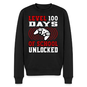 Level 100 Days of school unlocked red - Men's Premium Organic Jumper - black - Front - Nico (187cm)