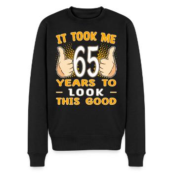It took me 65 years to look this good - 65 Jahre - Men's Premium Organic Jumper - black - Front - Nico (187cm)