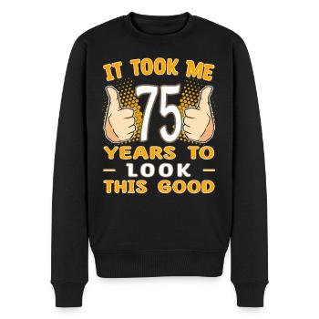 It took me 75 years to look this good - 75 Jahre - Men's Premium Organic Jumper - black - Front - Nico (187cm)
