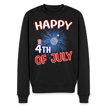 Happy 4th of July - Nationalfeiertag USA - Männer Premium Bio Pullover - Schwarz - Vorne - Nico (187cm)