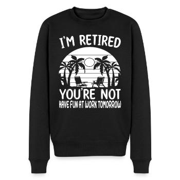 Je suis à la retraite, vous ne l’êtes pas - Retraités - Pull Premium bio Homme - noir - Devant - Nico (187cm)