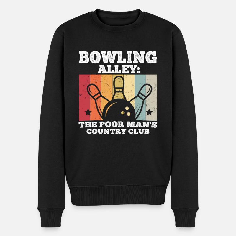 Bowling - Männer Premium Bio Pullover - Schwarz