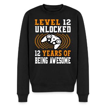 Level 12 unlocked - 12 Geburtstag Gamer orange - Männer Premium Bio Pullover - Schwarz - Vorne - Nico (187cm)