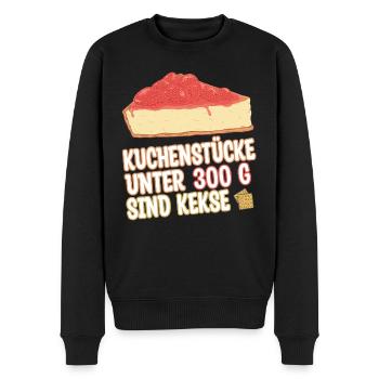Kuchenstücke unter 300 g sind Kekse - Kuchen Torte - Männer Premium Bio Pullover - Schwarz - Vorne - Nico (187cm)