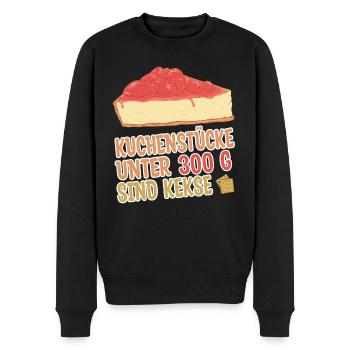 Kuchenstücke unter 300 g sind Kekse - Kuchen essen - Männer Premium Bio Pullover - Schwarz - Vorne - Nico (187cm)