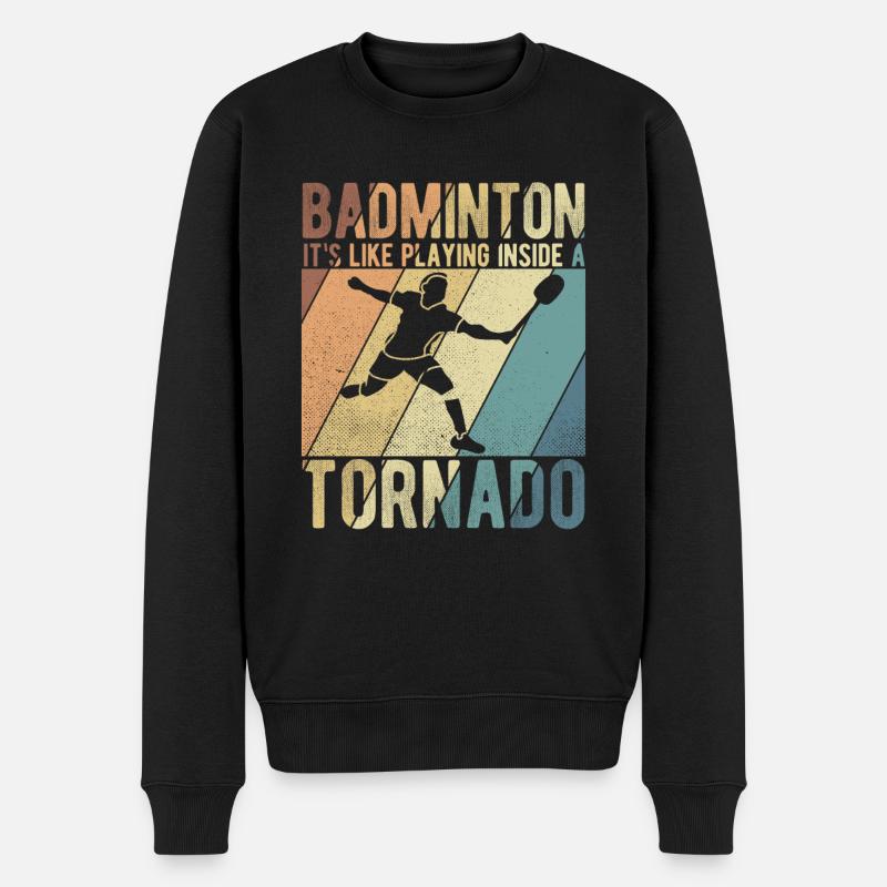 Badminton - Männer Premium Bio Pullover - Schwarz
