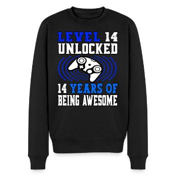 Level 14 unlocked - 14 Geburtstag Gamer blau - Men's Premium Organic Jumper - black - Front - Nico (187cm)