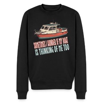 Parfois, je me demande si mon bateau - Boot Boots Kapitän - Pull Premium bio Homme - noir - Devant - Nico (187cm)