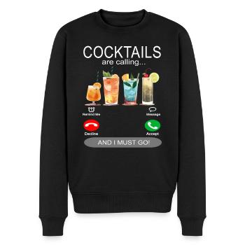 Les Coktails appellent - Cocktail Party - Pull Premium bio Homme - noir - Devant - Nico (187cm)